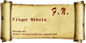 Fityor Nikola névjegykártya